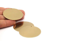 46mm Round Tag, 8 Huge Raw Brass Round Tags with 1 Hole (46x0.8mm) A0850
