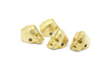 Brass Robot Beads, 2 Raw Brass Robot Bracelet Parts (10x8mm) N0407