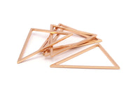 Rose Gold Blank Triangles, 2 Rose Gold Plated Brass Triangles (39x39x31mm) BS-1308