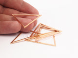 Rose Gold Blank Triangles, 2 Rose Gold Plated Brass Triangles (39x39x31mm) BS-1308