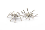 Silver Spider Settings, 2 Antique Silver Plated Brass Spider Setting Bases (33x32mm) N0067 H0691