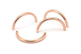Rose Gold Noodle Tubes - 2 Rose Gold Plated Brass Semi Circle Curved Tube Beads (4x45mm) D264
