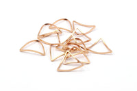 Rose Gold Cambered Charm, 12 Rose Gold Brass Cambered Triangles (19x19x19mm) Bs-1211