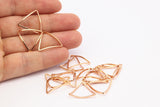 Rose Gold Cambered Charm, 12 Rose Gold Brass Cambered Triangles (19x19x19mm) Bs-1211