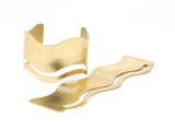Brass Stamping Flat Blanks , 2 Brass Wave Bracelets, Cuffs, Bangles (36x152x0.80mm) V071