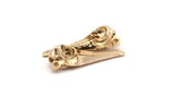 Bird Skull Charm, 1 Gold Plated Brass Bird Skull Necklace Pendants (32x11x10mm) N487