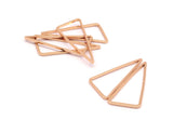 Rose Gold Triangle Ring, 10 Rose Gold Plated Brass Open Triangles, Charms, Findings (30x33x15mm) BS 1146