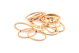 Oval Brass Charm, 15 Rose Gold Brass Oval Connectors (20x13mm) Bs 1667