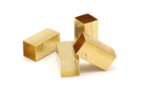 Brass Tube Beads,12 Huge Raw Brass Square Tubes  (10x20mm) Bs 1508