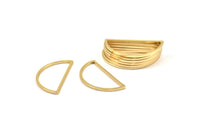 Gold Half Moon - 24 Gold Plated Brass Semi Circle Connectors (15x30x1.2mm) BS 1173
