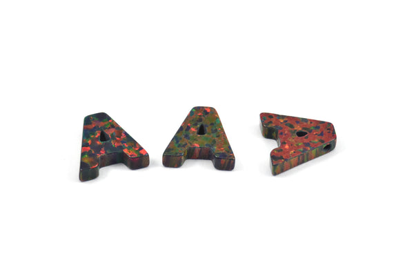 Opal A Letter - Snythetic Opal Initial Letter (10x10x2.50mm) F027