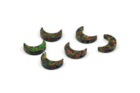 Synthetic Opal Crescent Moon, Moon Charm, 1 PC Crescent Moon Beads, Charms, (11x8mm) F045