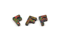 Opal F Letter - Snythetic Opal Initial Letter (10x7x2.50mm) F046