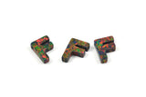 Opal F Letter - Snythetic Opal Initial Letter (10x7x2.50mm)