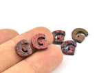 Opal G Letter - Snythetic Opal Initial Letter (10x9x2.50mm)