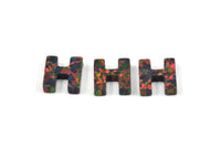 Opal H Letter - Snythetic Opal Initial Letter (10x9x2.50mm) F082