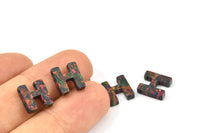 Opal H Letter - Snythetic Opal Initial Letter (10x9x2.50mm) F082