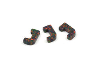 Opal J Letter - Snythetic Opal Initial Letter (10x6x2.50mm) F084