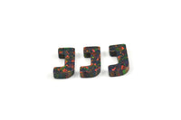 Opal J Letter - Snythetic Opal Initial Letter (10x6x2.50mm) F084