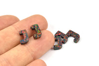 Opal J Letter - Snythetic Opal Initial Letter (10x6x2.50mm) F084