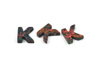 Opal K Letter - Synthetic Opal Initial Letter (10x9x2.50mm) F060