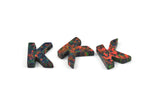 Opal K Letter - Snythetic Opal Initial Letter (10x9x2.50mm)