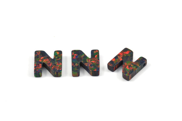 Opal N Letter - Snythetic Opal Initial Letter (10x9x2.50mm) F043