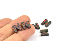 Opal N Letter - Snythetic Opal Initial Letter (10x9x2.50mm) F043