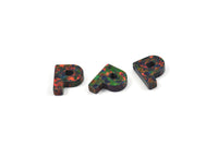Opal P Letter - Snythetic Opal Initial Letter (10x8x2.50mm) F019