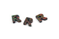 Opal R Letter - Snythetic Opal Initial Letter (10x9.50x2.50mm) F037
