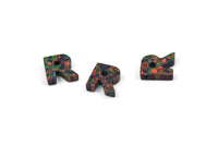 Opal R Letter - Snythetic Opal Initial Letter (10x9.50x2.50mm) F037