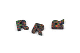 Opal R Letter - Snythetic Opal Initial Letter (10x9.50x2.50mm)