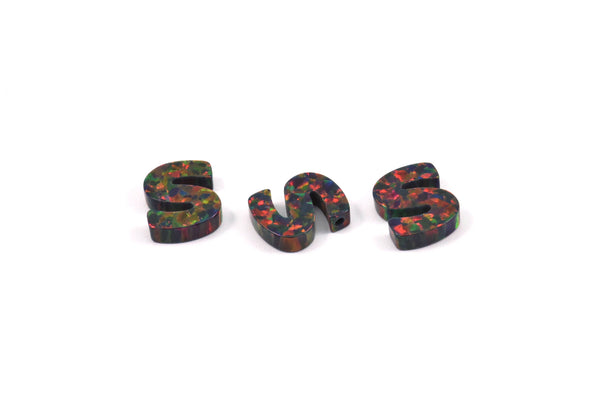 Opal S Letter - Snythetic Opal Initial Letter (10x8x2.50mm) F026