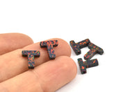 Opal T Letter - Snythetic Opal Initial Letter (10x9x2.50mm)
