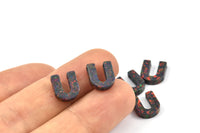 Opal U Letter - Snythetic Opal Initial Letter (10x9x2.50mm) F020