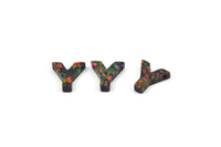 Opal Y Letter -Snythetic Opal Initial Letter (10x10x2.50mm) F064