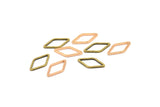 Rose Gold / Antique Brass Open Cut Diamond , 12 Rose Gold Plated - Antique Brass Diamond Connectors (9x17x1mm) D0029 Q0056