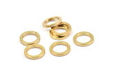 Gold Plated Circles, 6 Gold Plated Brass Round Rings, Charms (14x2x2mm) Bs 1346