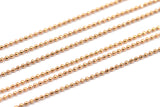Rose Gold Chain, 1 M. (1.5mm) Rose Gold Plated Brass Faceted Ball Chain - Ch005 Z032