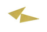 Brass Triangle Charm, 50 Raw Brass Triangle Charms With 1 Hole (25x16mm) Brs 54tr A0404