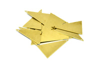 Brass Triangle Charm, 50 Raw Brass Triangle Charms With 1 Hole (25x16mm) Brs 54tr A0404