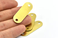 Brass Stamping Connector, 5 Raw Brass Stamping Connectors  (37x13mm) B0148