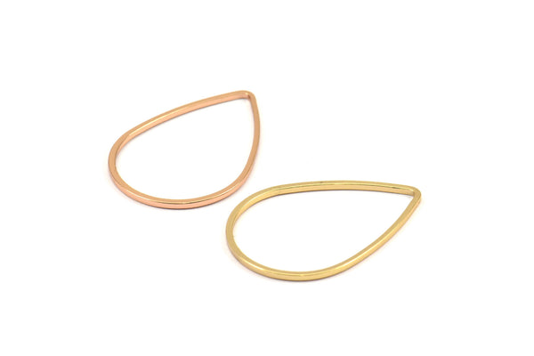 Rose Gold / Gold  Drop Connector, 12 Rose Gold Plated - Gold Plated Connectors (32x22x0.8mm) BS 1137 Q0075