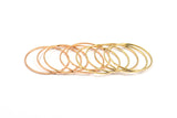 Gold / Rose Gold Connector, 12 Rose Gold Plated - Gold Plated Brass Circle Connectors (30mm) Bs-1109 Q0038