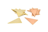Rose Gold / Gold Triangle, 8 Rose Gold Plated - Gold Plated Brass Triangle Charms With 1 Hole (25x16mm) A0008 Q0102