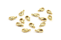 Goldd Parrot Clasp, 24 Gold Tone Brass Lobster Claw Clasps (12x6mm) A1093
