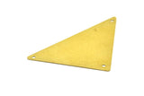 Raw Brass Triangle, 10 Raw Brass Triangle Pendants With 3 Holes (45x35x35mm) A0046