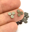 Middle Hole Charm, 100 Antique Brass Flower Middle Hole Charms Findings Bead Caps (8mm) Pen 636 K183