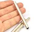 Silver Connector Bead, 12 Antique Silver Plated Brass Tubes (6x70mm) Bs 1538