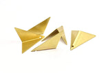 Brass Kite Charms, 6 Raw Brass Geometric Triangles (31mm) U002